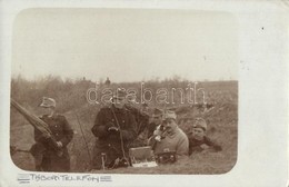 T2/T3 1915 Tábori Telefonos Szakasz Katonái / WWI Hungarian Military Telephone Group, Soldiers. Photo (EK) - Unclassified