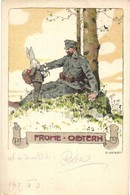 T2 1917 Frohe Ostern / WWI K.u.k. Military Easter Art Postcard With Rabbit. Litho S: E. Kutzer - Zonder Classificatie