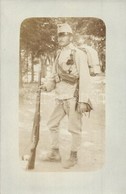 ** T2 Első Világháborús Osztrák-magyar Katona Teljes Menetfelszerelésben / WWI K.u.k. Soldier In Full Gear. Photo - Unclassified