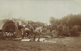 T2/T3 1916 Gyorstüzelő ágyú A Harctéren Löveggel / WWI K.u.k. Military, Rapid Fire Cannon With Shell. Photo + Reservebah - Non Classés