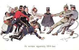 T2 Az Európai Egyensúly 1914-ben / Balance Between The Entente Powers And Central Powers. WWI Military Mocking Propagand - Non Classés