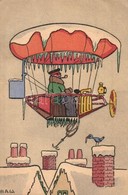 ** T1/T2 Humorous Airship Art Postcard. M. Munk Vienne No. 514. S: H.A.W. - Non Classés
