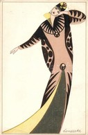 T2/T3 1922 Art Nouveau Lady. Wiener Werkstätte No. 853. S: Otto Lendecke (EK) - Ohne Zuordnung