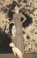 ** T1 Art Nouveau Lady With Dog. Wiener Werkstätte No. 522. S: Mela Koehler - Non Classés