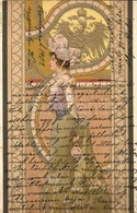 T2/T3 1902 L' Allemande / German Lady With Coat Of Arms And Flag. Serie 653. Nr. 10. Art Nouveau, Emb. Litho S: Basch Ár - Ohne Zuordnung