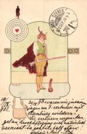 T2 1902 Lady With Gun. Hungarian Art Nouveau Litho Art Postcard. Serie 340. No. 2. S: Basch Árpád - Non Classificati