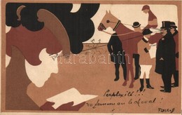 * T2 1905 Jockey / Art Nouveau Postcard. Officine G. Ricordi & C. Milano Deposto 133. S: Franz Laskoff - Non Classificati