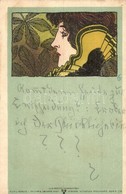 * T2/T3 Art Nouveau Lady.  Philipp & Kramer Wiener Künstler-Postkarte Serei I/9. Litho (fa) - Non Classés