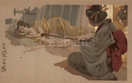 ** T1 Iris / Japanese Geishas, Opera. German Art Nouveau Postcard. Officine G. Ricordi & C. 023. Litho S: Adolfo Hohenst - Ohne Zuordnung