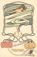 T2 1900 Februar. Art Nouveau Postcard - Ohne Zuordnung