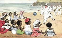 T2/T3 1921 Dem White Niggers Very Funny! / Black Children With Clowns. Raphael Tuck & Sons Oilette Seaside Coons Postcar - Unclassified