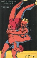 ** T1 1924 Paris, Jeux Olympiques. Lutte / 1924 Summer Olympics Advertisement Postcard. Box Match. L. Pautauberge Litho  - Sin Clasificación