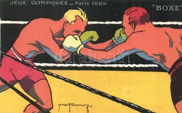 ** T1 1924 Paris, Jeux Olympiques. Boxe / 1924 Summer Olympics Advertisement Postcard. Boxing. L. Pautauberge Litho S: H - Non Classés