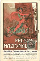 * T2/T3 Prestito Nazionale. Rendita Consolidata 5% Netto / WWI Italian National Loan Propaganda Card. Barabino & Graeve  - Non Classés