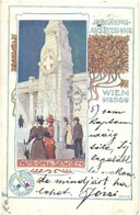 T2/T3 1898 Wien, Jubiläumsausstellung, Pavillon D. St. Wien. Officielle Ausstellungs-Postkarte Philipp & Kramer 13. / Vi - Non Classés