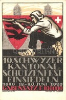 ** T1 1920 Einssiedeln 19. Schwyzer Kantonal Schützenfest  / 19th Swiss Cantonal Shooting Festival Advertisement Card S: - Ohne Zuordnung