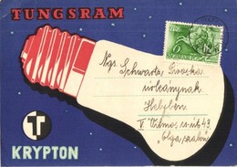 T2/T3 Tungsram Krypton Izzó Reklámlapja / Hungarian Light Bulb Advertisement Postcard (EK) - Zonder Classificatie