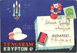 T2/T3 Tungsram Krypton Izzó Reklámlapja / Hungarian Light Bulb Advertisement Postcard (EK) - Non Classés