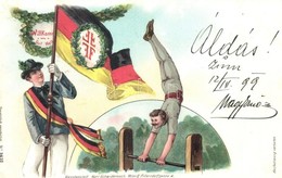 T2 1899 Willkommen Gut-Heil. Turnfest! / German Gymnastics Festival Advertisement Art Postcard. Kunstanstalt Karl Schwid - Zonder Classificatie