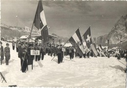 ** T1/T2 1941 Cortina D'Ampezzo, FIS Alpine World Ski Championship. The Hungarian And Italian Teams With Swastika Flag I - Non Classificati