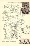 * T2/T3 Colonies Francaises - Dahomey. Huile Et Amandes De Palme, Coton / Map Of Benin With Half-naked Indigenous Women, - Non Classificati