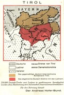 T2/T3 Tirol Landkarte. Der Andres Hofer-Bund / Tyrol Map. Advertisement Card  (EK) - Non Classés