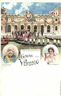** T2 Gruss Aus Venedig. König Humbert Und Königin Margherita / Greeting From Venezia. Umberto I Of Italy And His Wife M - Non Classificati