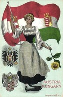 ** T2/T3 Austria-Hungary. Flag And Coats Of Arms With Hungarian Lady  (Rb) - Sin Clasificación