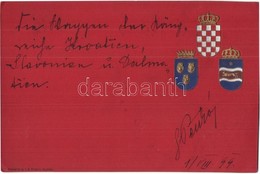 T2/T3 1899 Croatian Coats Of Arms. Emb.  (EK) - Unclassified