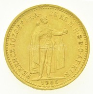 1905KB 10K Au 'Ferenc József' Körmöcbánya (3,35g/0.900) T:2 / Hungary 1905KB 10 Korona Au 'Franz Joseph I' Kremnitz (3,3 - Ohne Zuordnung