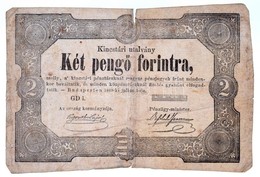 1849. 2Ft 'Kossuth Bankó' Sorszám és Hátlap Nélkül. Nem Katalogizált Sajtóhiba! T:III-,IV / Hungary 1849. 2 Forint 'Koss - Sin Clasificación