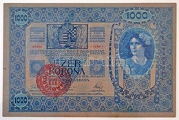 1902. 1000K Piros, 'MAGYARORSZÁG' Körbélyegzővel T:I / Hungary 1902. 1000 Korona With Red 'MAGYARORSZÁG' Overprint C:UNC - Zonder Classificatie