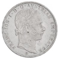 1860B 1/4Fl Ag 'Ferenc József' Körmöcbánya (5,36g) T:2 Kis Karc és Ph. / 
Hungary 1860B 1/4 Florin 'Franz Joseph I' Krem - Non Classés