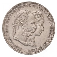 Ausztria 1879. 2G Ag 'I. Ferenc József és Erzsébet Királynő / Ezüstlakodalom' (24,81g) T:1-,2 Ph. / 
Austria 1879. 2 Gul - Non Classés