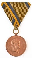 1873. 'Hadiérem' Br Katonai érdemérem Mellszalaggal T:2 Kis Ph. 
/ Hungary 1873. 'Military Medal' Br Medal With Ribbon C - Zonder Classificatie