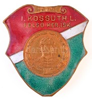 ~1930-1940. 'Kossuth Lajos Felsőkereskedelmi Iskola' Zomácozott Fém Jelvény (46x50mm) T:2
/ Hungary ~1930-1940. 'Kossuth - Zonder Classificatie