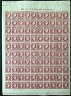 ESPAGNE N°43A Type IV( Sans Filigrane) Feuille Complete Fraicheur Postale , Spectaculaire Et RR Ainsi... - Postfris – Scharnier