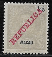 Macao Macau – 1911 King Carlos Overprinted REPUBLICA - Unused Stamps