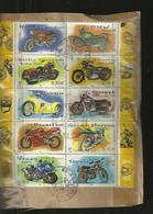 Lot De 10 Timbres Theme Moto Cachet Poste - Motorbikes