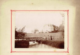 Photo  Villa Avec Famille,photo Albuminée Du 19ème Siècle Format 12/16 - Alte (vor 1900)