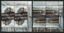 LETONIA/ LATVIA/ LETTLAND/ LETTONIE -EUROPA 2018 - "PUENTES.- BRIDGES - BRÜCKEN - PONTS".- 4 SERIES En BLOQUES De 4-CB - 2018