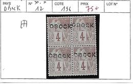 OBOCK N° 12 **.* BLOC DE 4 - Unused Stamps