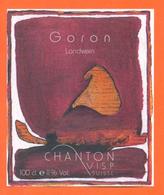 étiquette Vin Suisse Goron Landwein Chanton VSIP Suisse - 100 Cl - Art