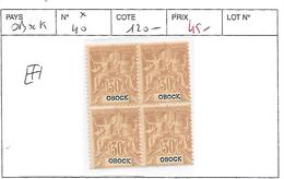 OBOCK N° 40 * BLOC DE 4 - Unused Stamps