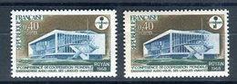Variété - N°Yvert 1554 - 1 Exemplaire Bleu Clair + 1 Normal - Neufs Luxe - Ref V636 - Unused Stamps