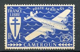 Cameroun, 1942, Airmail, Airplanes, Free France, 25 Fr., MNH, Michel 242 - Otros & Sin Clasificación