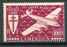 Cameroun, 1942, Airmail, Airplanes, Free France, 100 Fr., MNH, Michel 244 - Autres & Non Classés