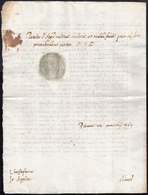 1563 - Documento Con Richiesta Di Ottenere Un'eredità, Accolto, Con Splendido Sigillo A Secco Di Gui... - Sonstige & Ohne Zuordnung