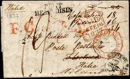 INCOMING MAIL GRAN BRETAGNA 1837 - Lettera Prefilatelica Da Leamington 14/2/1837 Per Firenze, Risped... - Lombardy-Venetia