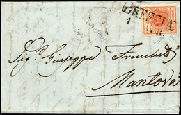 1851 - 15 Cent. Rosso, I Tipo, Cifra 5 Simile Ad Un 3 (3o), Perfetto, Su Busta Da Brescia 1/4/1851 A... - Lombardije-Venetië